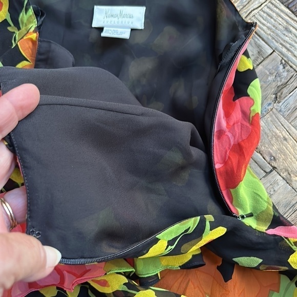 Silk Floral Skirt Neiman Marcus - Picture 7 of 9